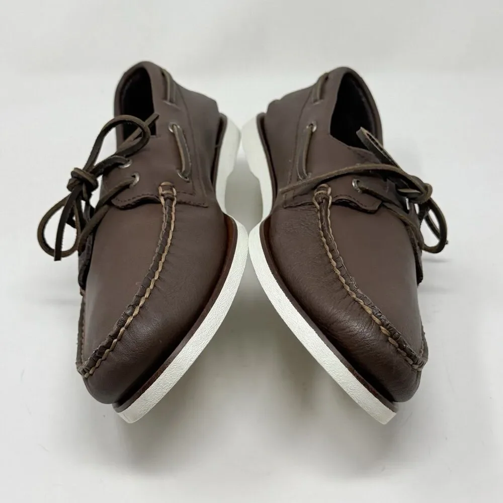 Sperry Gold Cup Boat Shoes Mens 12 M Brown Leather Casual Preppy Moccasins 2 Eye